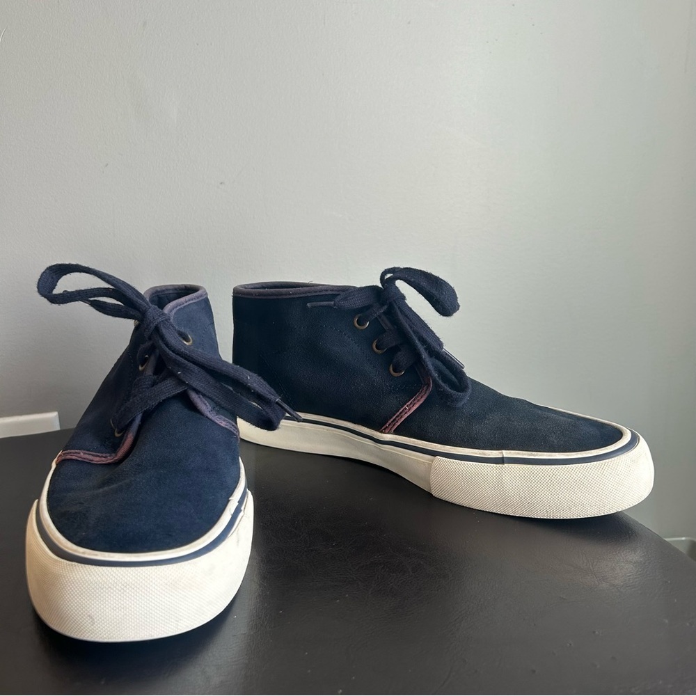 Polo Ralph Lauren Maykn Navy Blue Suede High Top Lace Up Sneakers